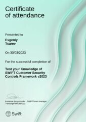 Certificate SWIFT 2023 Tsarev